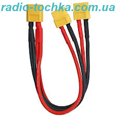 Кабель адаптер розгалужувач з розємом XT60 Male - 2xFemale 60А 14AWG 10см