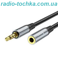 Кабель Аудіо 1м 3.5/3.5mm джек подовжувач штекер-гніздо