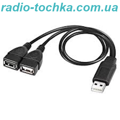 Хаб концентратор USB НUВ на 2 порти Black 30см