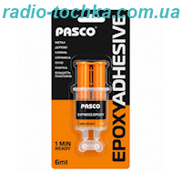 Клей епоксідний Pasco EP-012 (шприц) 6мл (1 хвилина)