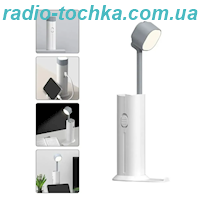 Лампа настільна D16 4в1 (LED/5000mAh/3р/Power bank/вбуд. акум./ЗП microUSB) біла