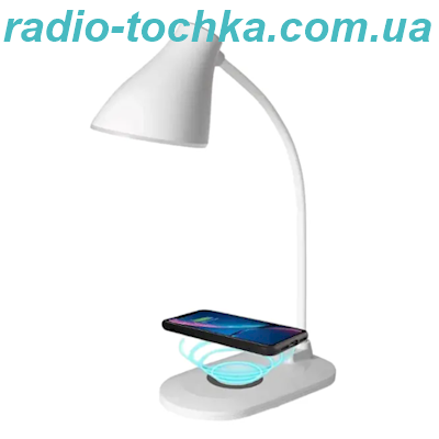 Лампа настільна WD105 (LED/5W/3р/сенсор/безпров. зарядка/Type-C/220V) 39,5см біла