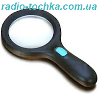 Лінза (лупа) ручна PL-433 4x d=65 2xAAA з LED підсвічуванням