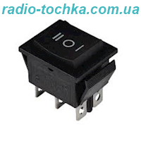 Перемикач клавішний KCD2-213-3 (ON) -OFF-ON 6pin чорний