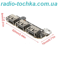 Power bank плата 3 USB+ microUSB+LED+контроль ємності JZ-3UPCB