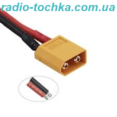 Розєм XT60  (Female, тато) з силіконовим проводом 14AWG (10см)
