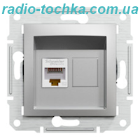 Розетка компютерна, RJ45, кат.5е, UTP, Алюміній, Asfora, EPH4300161