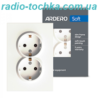 Розетка подвійна Ardero ER122-W Soft 16А із заземленням біла