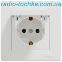 Розетка з заземленням, з кришкою, Біла, Asfora EPH3100121