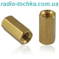 Стійка шестигранна H=14мм M4 гайка-гайка латунь