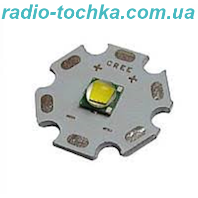 Світлодіод 3W білий Cree T-6 20000K на підкладці зірка D=20мм