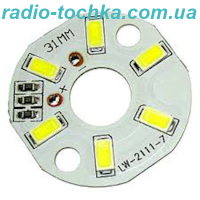Свiтлодiодний LED модуль DC 5V 3W 3000K на алюмiєвому диску D=31мм
