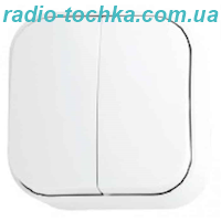 Вимикач 2-клавішний білий EVA 10A