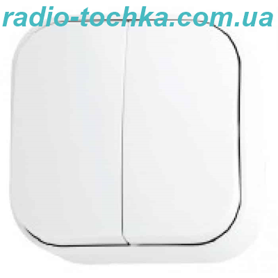 Вимикач 2-клавішний білий EVA 10A