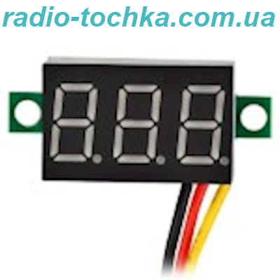 Вольтметр DC 0-100V синій 0.28" без корпусу три виводи