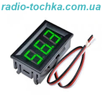 Вольтметр DC 4.5-30V зелений 0.56" у корпусі три виводи